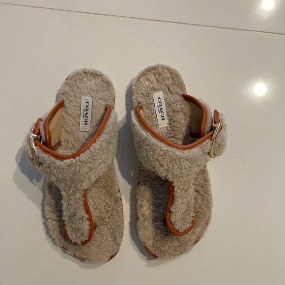Coach Holie Shearling Flip Flops - Picture 3 of 7